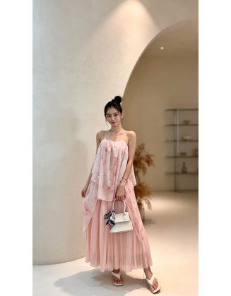 晕染碎花两件套
