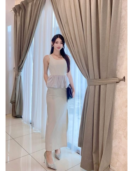 无袖腰长裙 无袖腰长裙