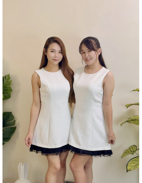 网纱边连身裙